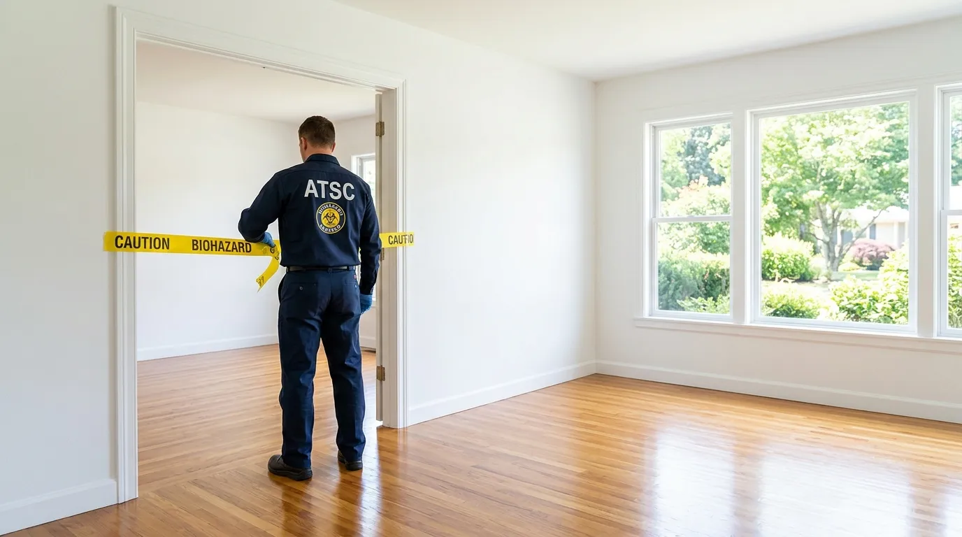 Certified biohazard cleanup crew performing Decomposition Cleanup in Fernway